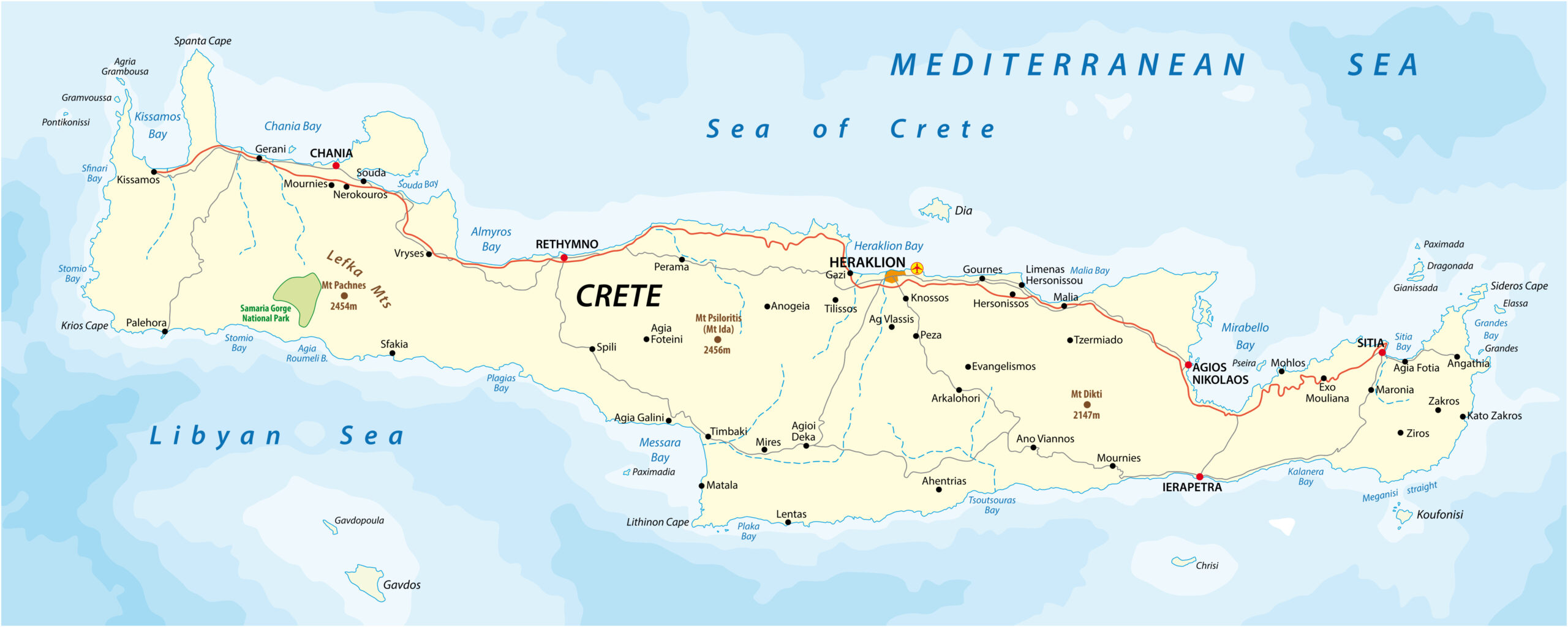 Zemljevid Krete